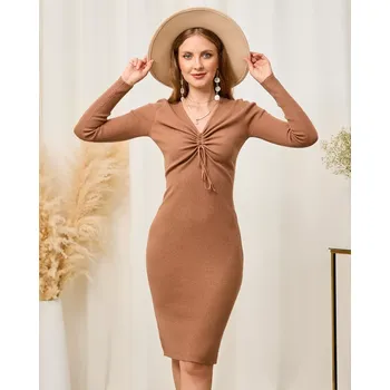 Dámské šaty Resti Brown Women's Ribbed Dress Resti hnědá 3401449