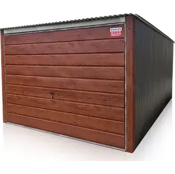 Garážová vrata Plechová garáž 3×5 m zadní spád, výklopná vrata, široký panel Ořech