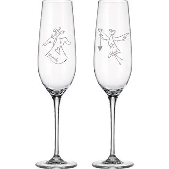 Sklenice Dekorant Vánoční sklenice na šampaňské Uria 270 ml 2KS