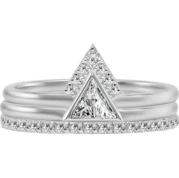 Šperk Minimalistický diamantový set tří prstenů ze zlata Nizes