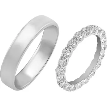 Šperk Eternity prsten s lab-grown diamanty a pánský komfortní prsten Sykes
