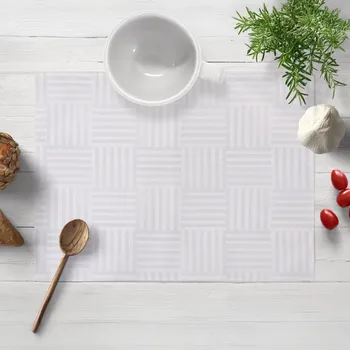 prostírání Dekorační prostírání na stůl Monako PM-124 Pruhovaná šachovnice bílá 30x40 cm