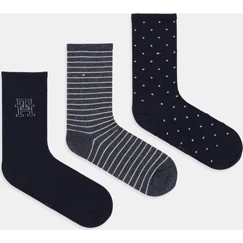 Pánské ponožky Ponožky Tommy Hilfiger 3-pack tmavomodrá barva, 701236464 59X, vel. 39/42