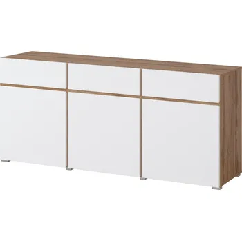 Ložnice Komoda BONIFACIO 3D3S, dub wotan/bílá + vyzvednutí ZDARMA