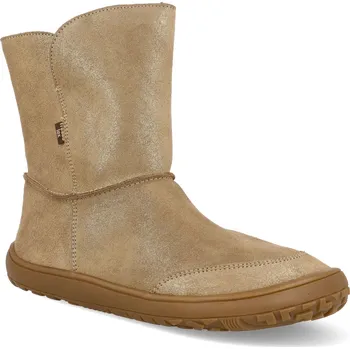 Dívčí kozačky Barefoot kozačky Froddo - Tex Suede Gold zlaté Velikost: 34