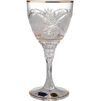 Sklenice Broušená zlacená sklenice 180 ml, Glamour Crystal, 2 ks