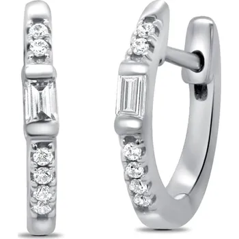 Náušnice Stříbrné kruhové náušnice s lab-grown diamanty Agni
