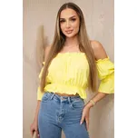 Žlutá halenka přes rameno Kesi krémová 3086639