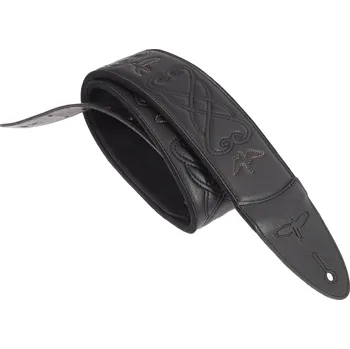 Kytarový popruh PRS 2.4" Padded Guitar Strap w/RAS, Custom Leather (Faux) Birds, Black