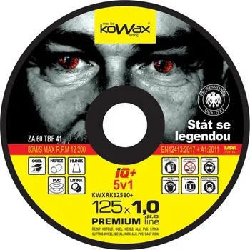 Řezný kotouč KOWAX Řezný kotouč 125 IQ+ 5v1 (0.8/1.0/1.6) síla a tvar: 1,0 mm, tvar: T41, rovný