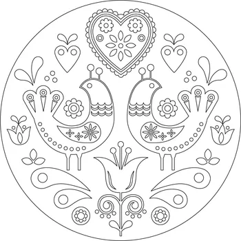 MANDALY Předlohy k pískování 20x20 - Mandala 25 Folklórní