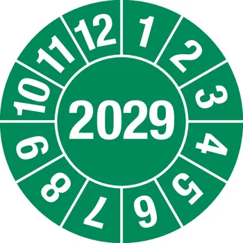 Samolepící etiketa Kontrolní štítek 2029, barva zelená, fólie samolepicí, 30 mm, BJ = 5 x 15 ks