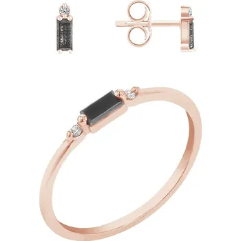 Prsten Sada zlatých šperků s baguette salt and pepper diamanty Tim