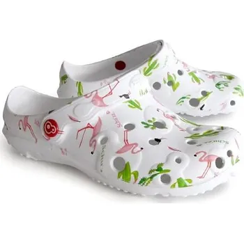 Dámská zdravotní obuv Obuv Schu'zz Globule 0029 bílá potisk plameňáci Cactus et Flamingo Velikost: 37