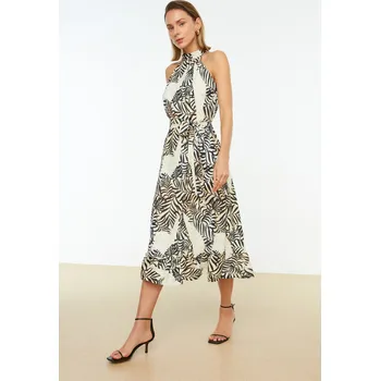 Dámské šaty Dámské šaty Trendyol Belted Trendyol černá | krémová 1806532