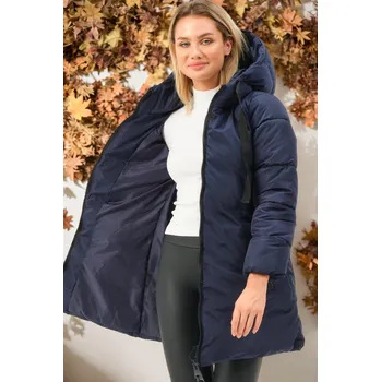 Dámská větrovka Z6773 DEWBERRY WOMEN'S COAT-PLAIN NAVY BLUE dewberry modrá 2564830