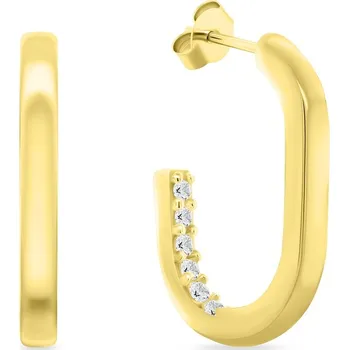 Náušnice Brilio Silver Elegantní pozlacené oválné náušnice se zirkony EA992Y + 2 měsíce na vrácení zboží