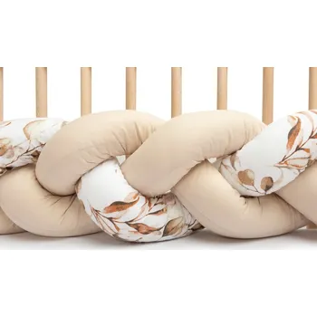 Příslušenství pro dětskou postel a kolébku SENSILLO COPÁK DO ZÁHONU BÉŽOVÁ ROSTLINA 210 CM