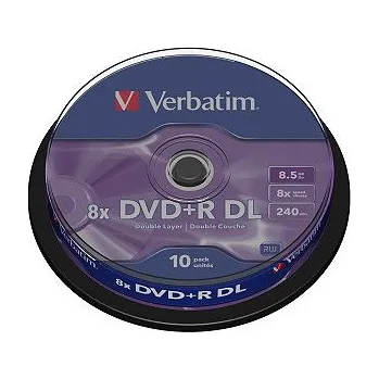 Ukládání dat VERBATIM DVD+R(10-Pack)Spindl/MattSlvr/8x/8.5GB