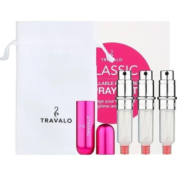 Rozprašovač parfému Travalo Classic plnitelný rozprašovač parfémů Hot Pink 3 x 5 ml dárková sada + Prodloužená možnost vrácení zboží do 30 dnů.