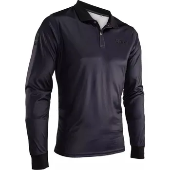 cyklistický dres LEATT Cyklistické triko s dlouhým rukávem - POLO TEAM LONG - černá 2XL