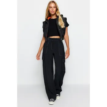 Dámské kalhoty Trendyol Contrast Stitch Trendyol černá 1479317
