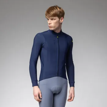 cyklistický dres ALÉ Cyklistický dres s dlouhým rukávem zimní - PRAGMA FONDO 3.0 - modrá