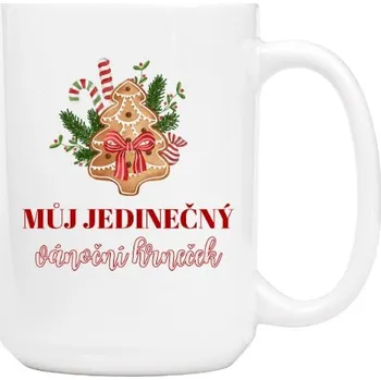 Hrnek velký s potiskem Vánoční design s perníkovým stromečkem