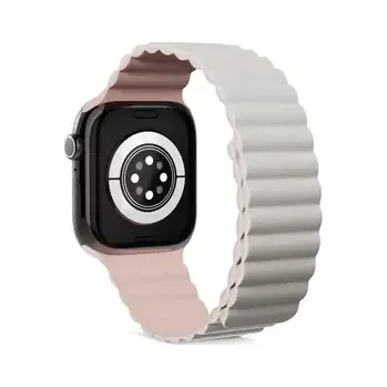 Řemínek na hodinky Epico Watch Strap Magnetic pro Watch SE (40mm)/Series 1-9 (38/40/41mm) 10-11 (42mm) šedo-růžová (63318101900002)