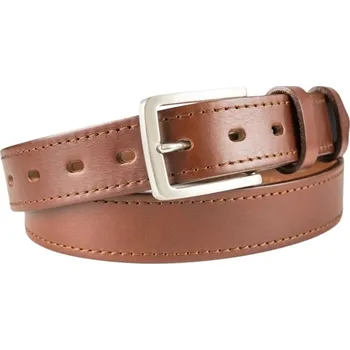 Opasek Kožedělník Henry opasek - hnědý prošívaný Vyberte délku vašeho pasu: SM - dírky na obvod 87 – 102 cm, celý opasek včetně spony dlouhý cca 114 cm (0 Kč) Pánský kožený opasek do kalhot