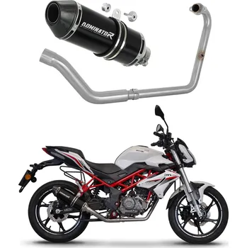 Výfuk pro motocykl Laděný výfuk Dominator Benelli BN 125 2018 - 2023 Kompletní výfukový systém Collector HP3 BLACK + tlumič výfuku dB killer