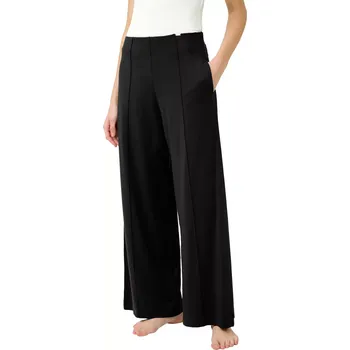 Dámské kalhoty Dámské široké lounge kalhoty s kapsami Vamp 23156 černé velikost L