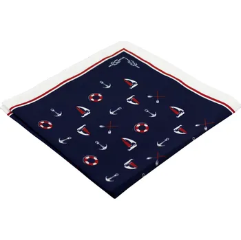 Látkový kapesník Tmavě modrý pánský kapesníček s námořnickým motivem