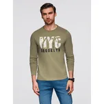 Pánské triko s dlouhým rukávem NYC Brooklyn Ombre bílá | kaki 3434445