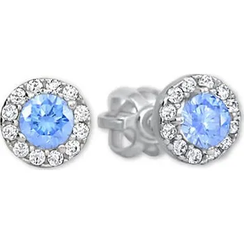 Náušnice Brilio Zlaté kulaté náušnice se světle modrým krystalem 239 001 00806 07 + 2 měsíce na vrácení zboží