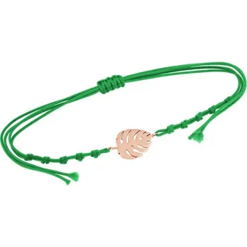 Náramek Provázkový náramek s motivem listu Monstera