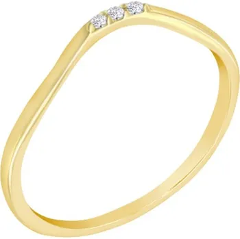 Prsten Minimalistický vykrojený prsten se třemi diamanty Cason