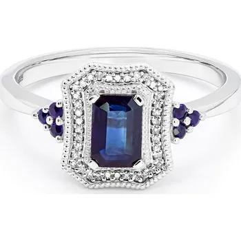 Prsten Prsten z bílého zlata s diamanty a safíry R3626SAPW