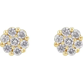 Náušnice Stříbrné náušnice s lab-grown diamanty Flowu