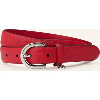 Opasek Lauren Ralph Lauren Dámský Kožený Opasek, červená / stříbrná, 80