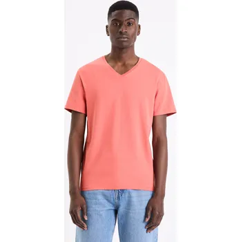 Pánské oblečení Celio Tričko Neuniv z bavlny Supima® - Pánské Celio růžová 2722673