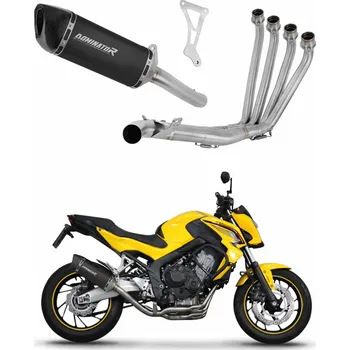 Výfuk pro motocykl Laděný výfuk Dominator Honda CB 650 F 2014 - 2018 Kompletní systém Výfukové potrubí HP6 BLACK + dB killer