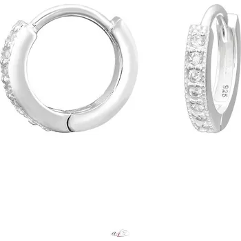 Náušnice ANNA PERLY Luxusní stříbrné trendy náušnice kroužky se zirkony