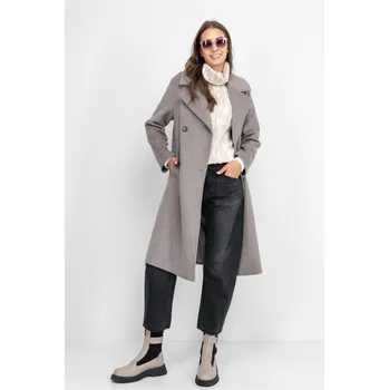 s.Oliver flaušový kabát z vlněné směsi béžový Velikost: 40