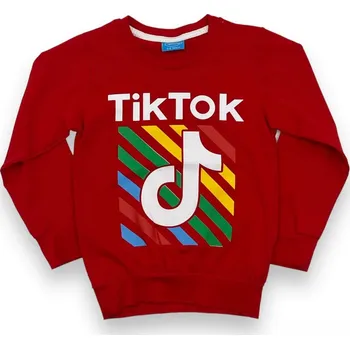 Chlapecké tričko Ornek Chlapecké tričko s dlouhým rukávem TIKTOK Barva: Červená, Velikost: 110