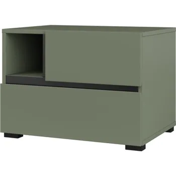 Noční stolek Noční stolek BONIFACIO 2S, zelená/černá + vyzvednutí ZDARMA