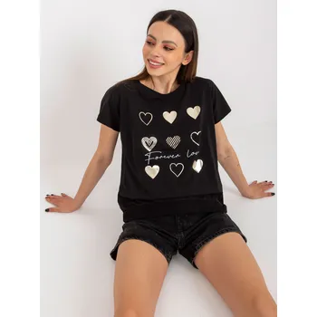 Blouse-RV-BZ-8954.26P-black RUE PARIS černá 3297273