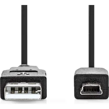 Datový kabel Nedis propojovací kabel USB 2.0 zástrčka USB A - zástrčka USB mini B 5-pin, 2 m (CCGL60300BK20)