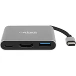 Natec multiport adaptér Fowler MINI USB-C PD, USB 3.0, HDMI 4K