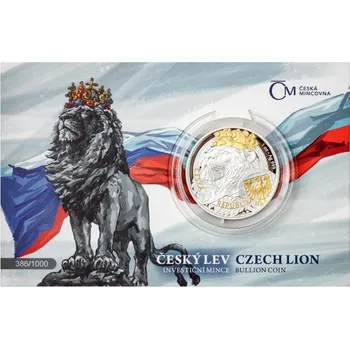 Sběratelství Stříbrná 1oz investiční mince Český lev 2025 selekt. pokov Au proof číslovaný